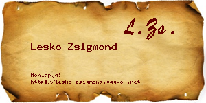 Lesko Zsigmond névjegykártya